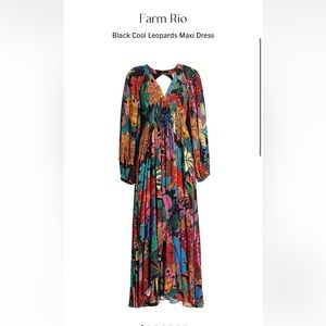 Farm Rio Black Cool Leopards Maxi Dress
